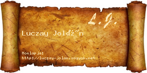 Luczay Jolán névjegykártya